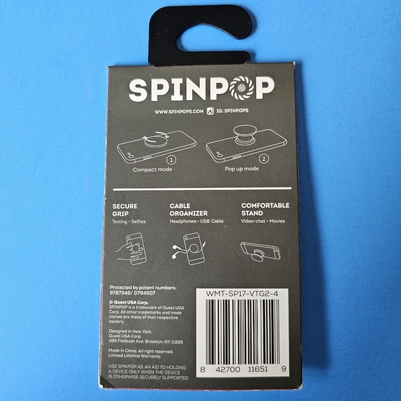 SpinPop: Phone Grip & Stand - BRUSHED METAL PATTERN - Picture 3 of 4